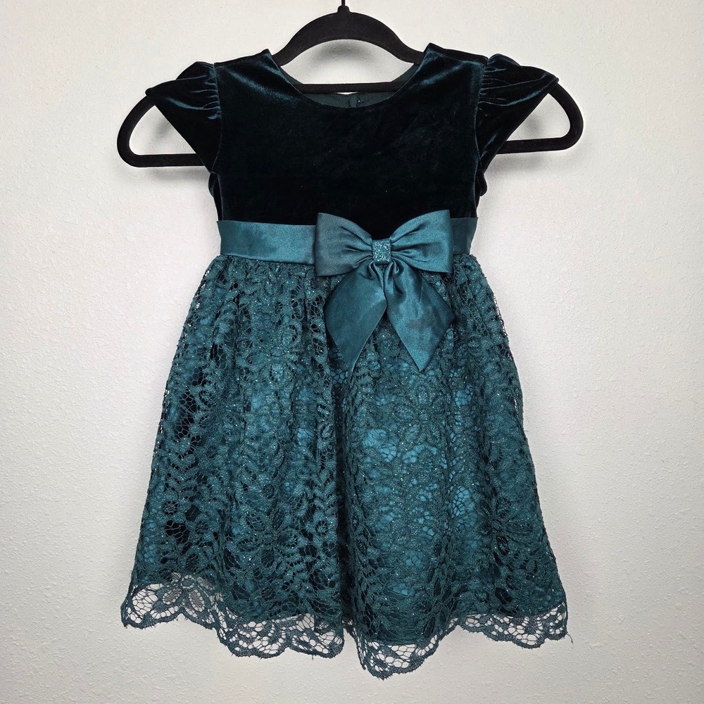 Jona Michelle Girls 3T Blue Floral Tulle Sleeveless Party Dress‎